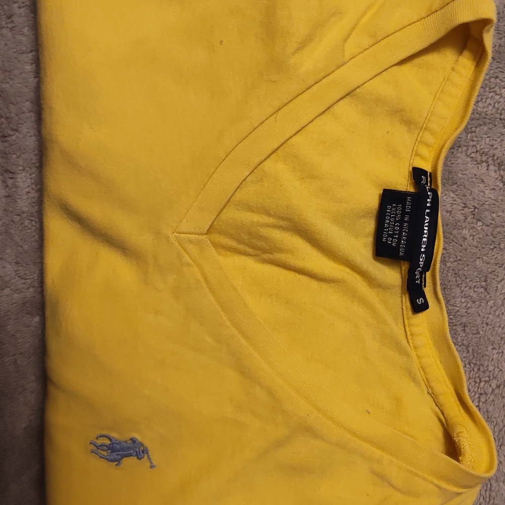 Ralph Lauren Yellow V-Neck T-Shirt